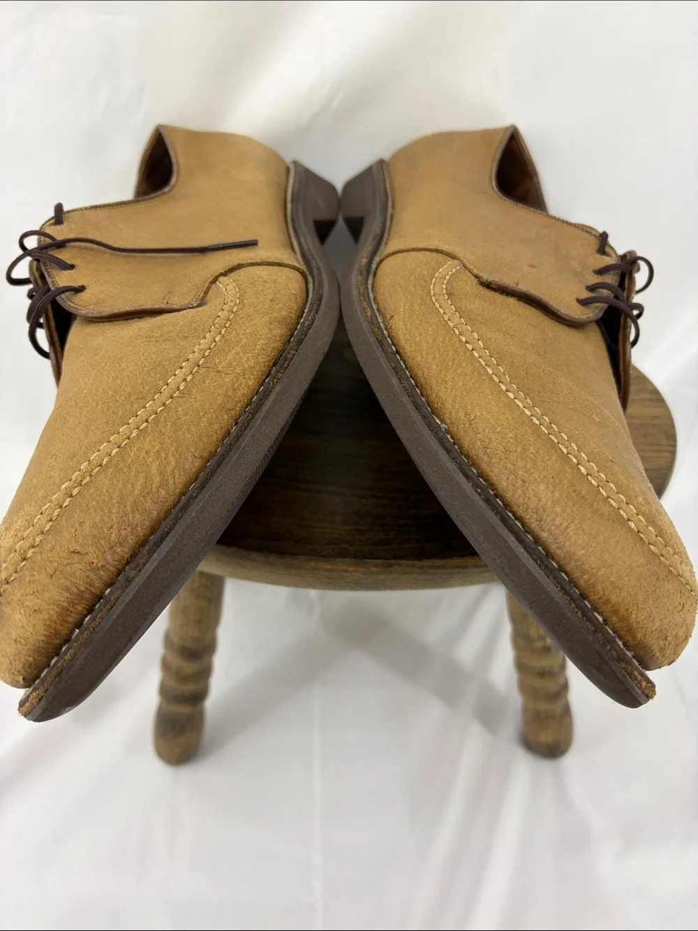 Allen Edmonds Mens Turf Skos Caramel Snuff Suede Lace-up Split-Toe Derby, sz 14